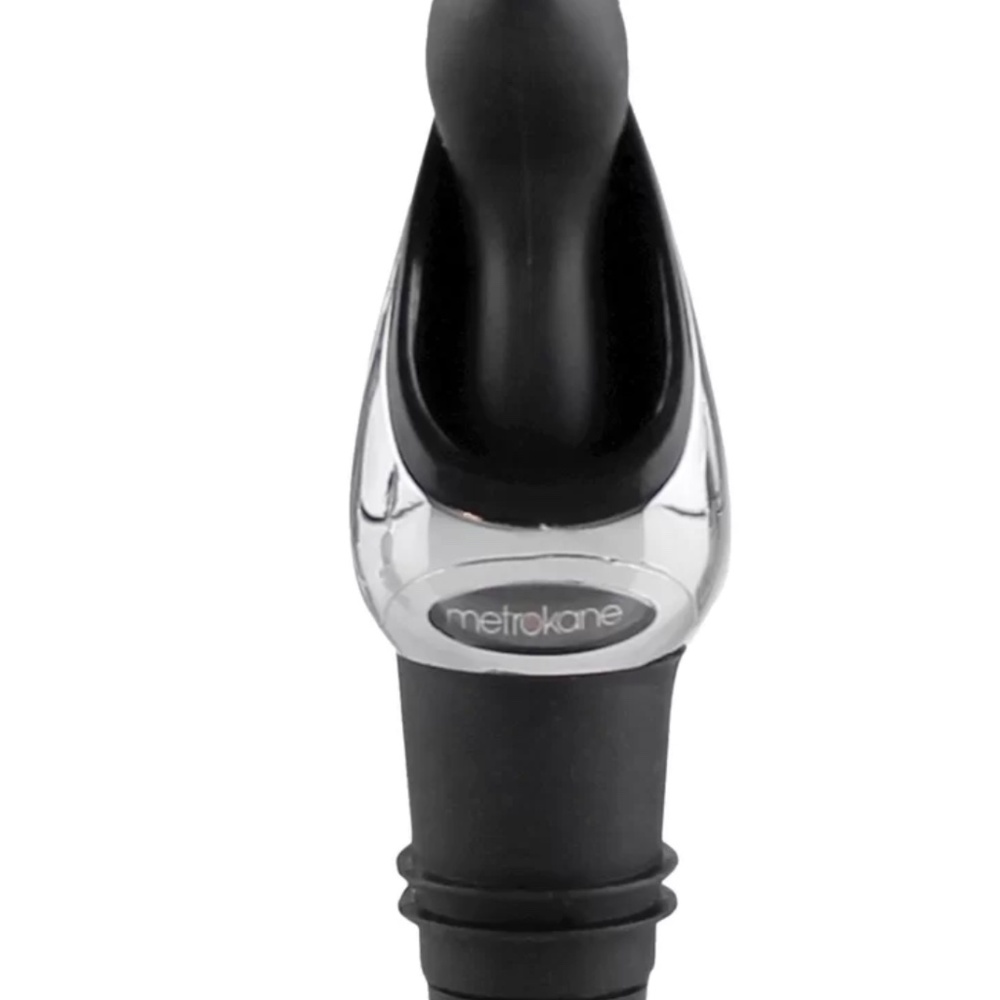 Elegant Rabbit Deluxe Air-Tight Wine Pourer w/Stopper Easy Grip Metrokane EUC